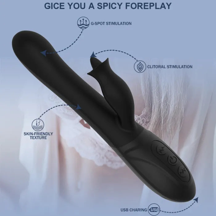 Stef - 12 Frequency G-Spot Tongue Licking Vibrator