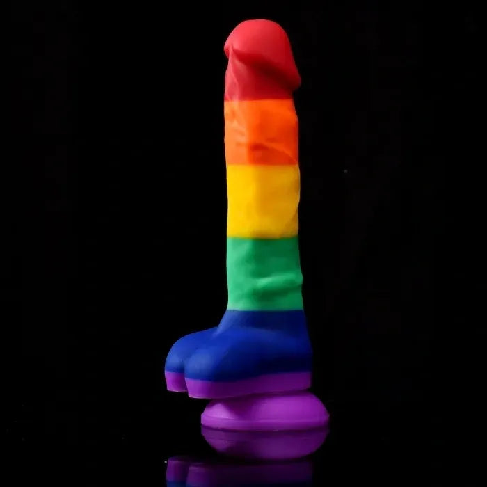 🌈 Pride Ride – Rainbow Silicone Dildo (S/M/L)